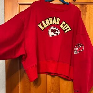 Kansas City Chiefs Red Cropped Sweatshirt